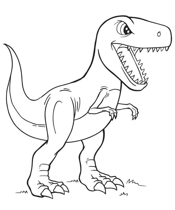 Dinosaurio T-Rex Simple coloring page for children