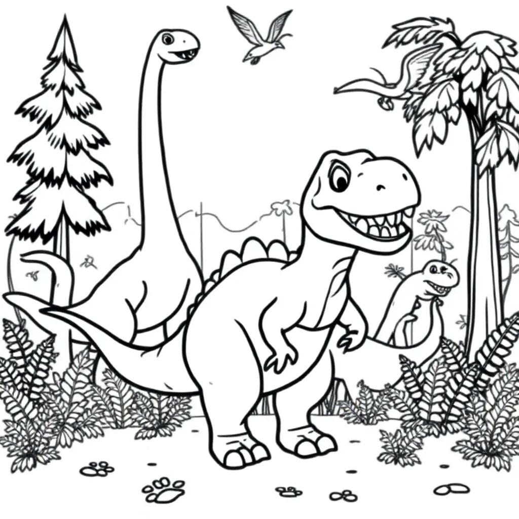 Dinosaurus coloring page for children