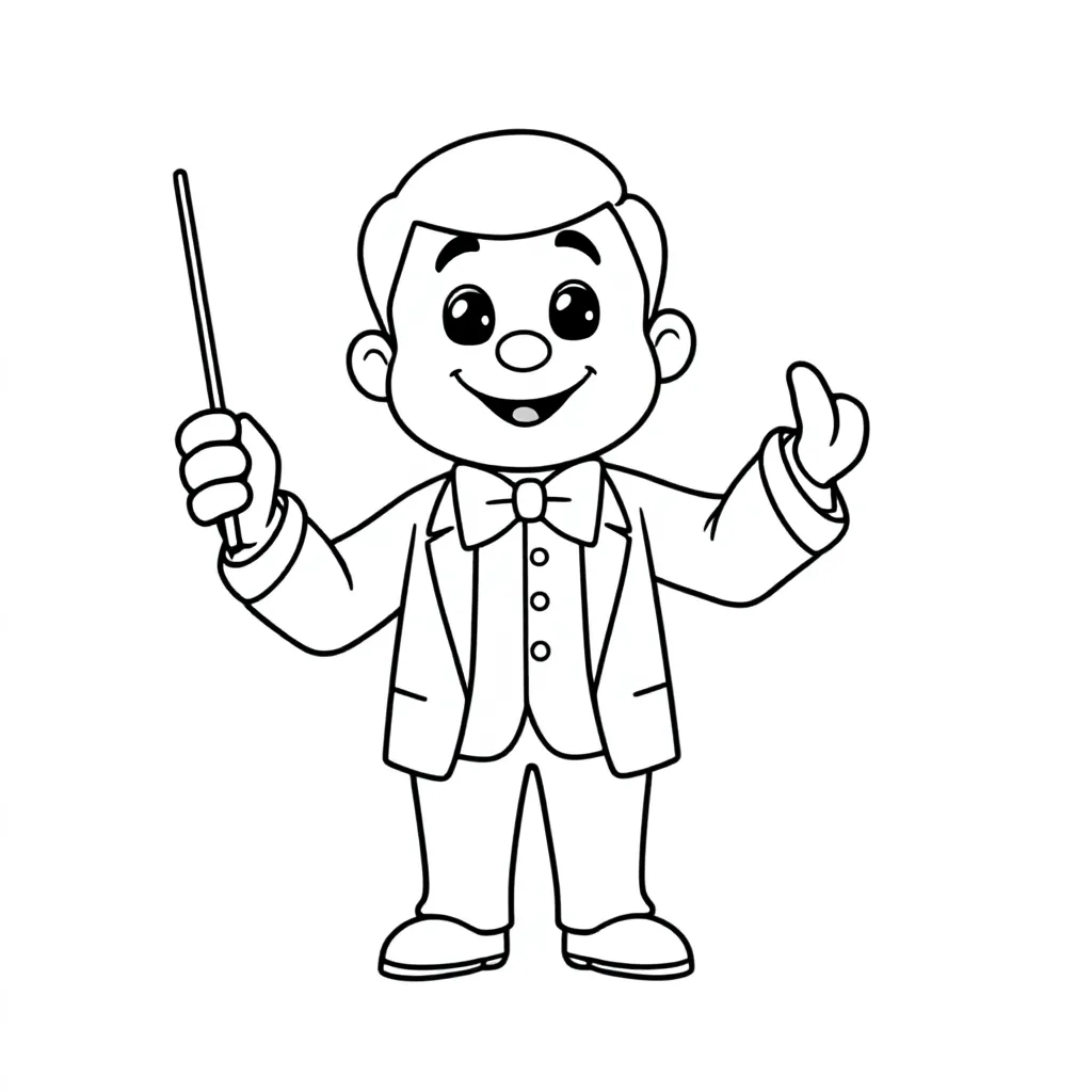 dirigent kleurplaat voor kinderen