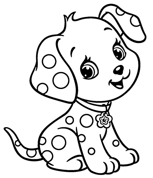 Feuille de coloriage Chien Chiot avec Points