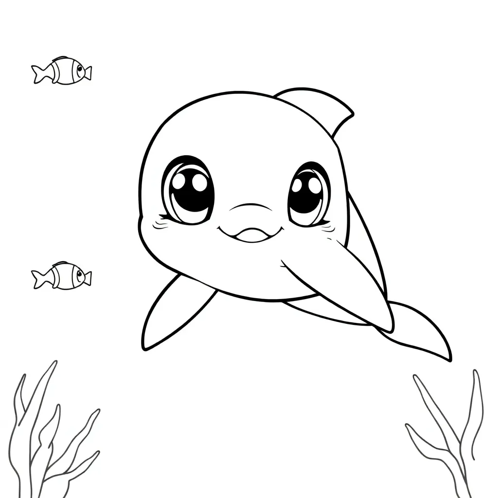 Dolfijn Zee Zeezoogdier Natuur Creatief coloring page for children