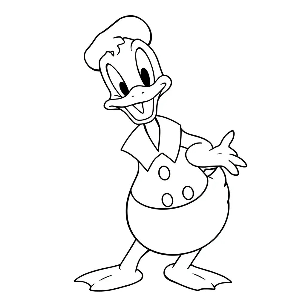 Donald Duck Stripfiguur Disney Avontuur coloring page for children