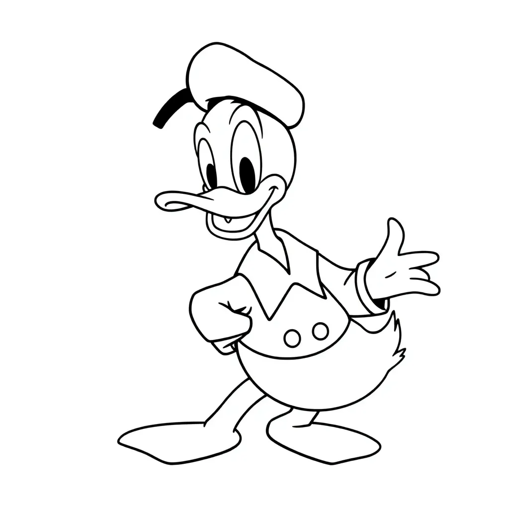 Donald Duck Stripfiguur Disney Avontuur coloring page for children
