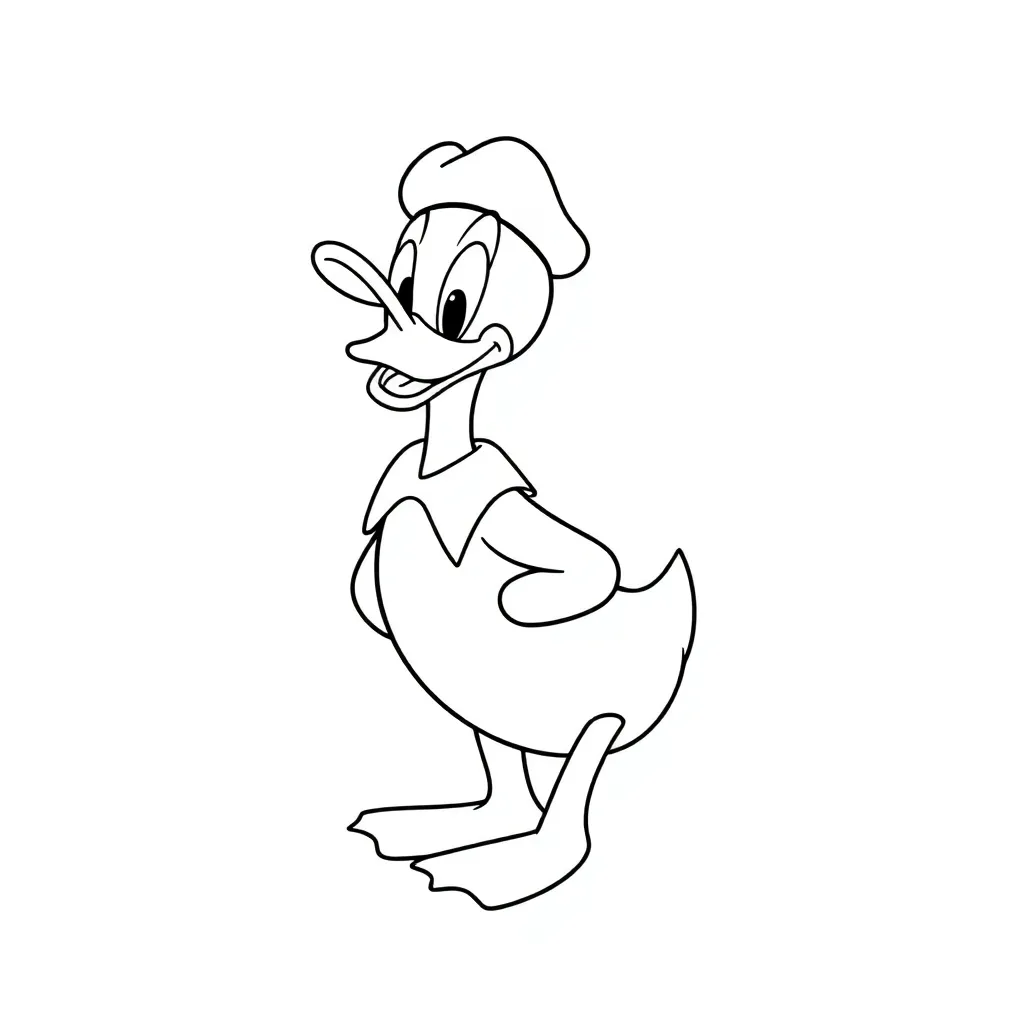 Donald Duck Stripfiguur Disney Avontuur coloring page for children