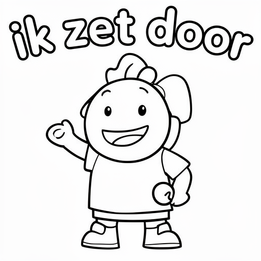 doorzetter kleurplaat voor kinderen