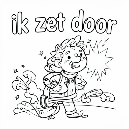 doorzetter kleurplaat voor kinderen