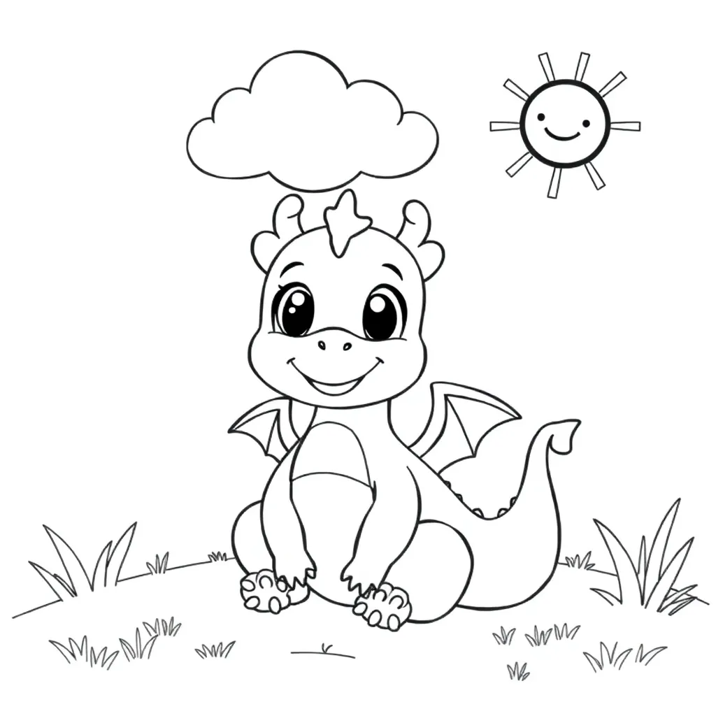 Draakje coloring page for children