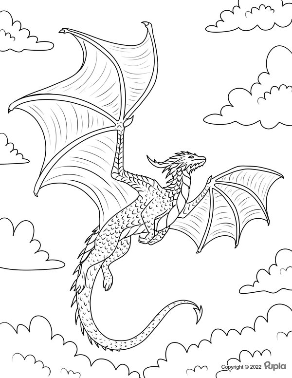 Drachenfliegen coloring page for children