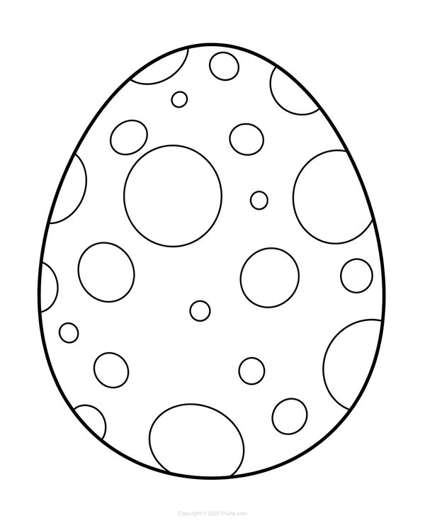 Easter Egg With Circle Pattern coloring page for children