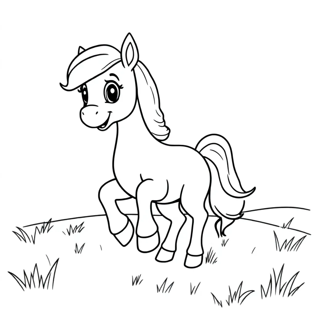 Een Dansende Pony coloring page for children