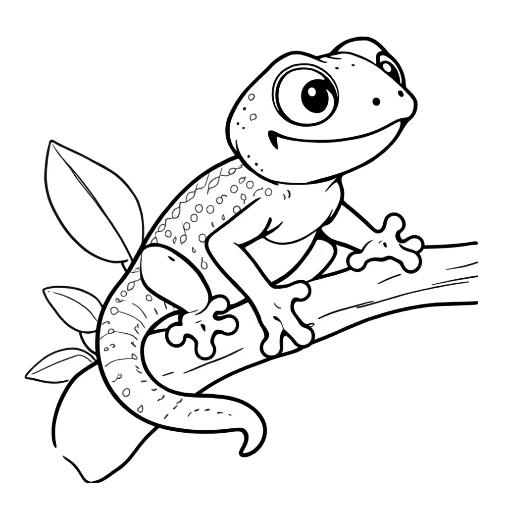 Een Gekko coloring page for children