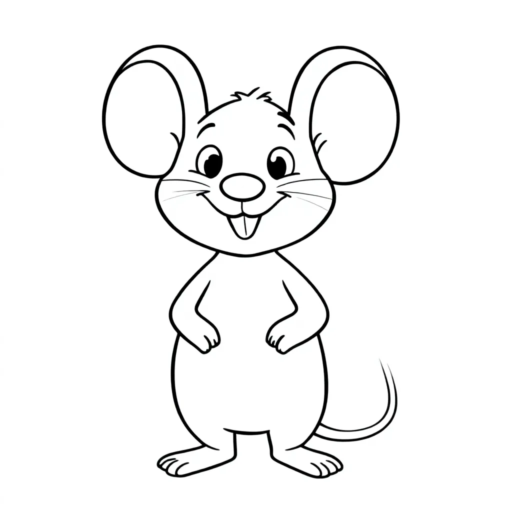 een heel simpel getekende tip de muis coloring page for children