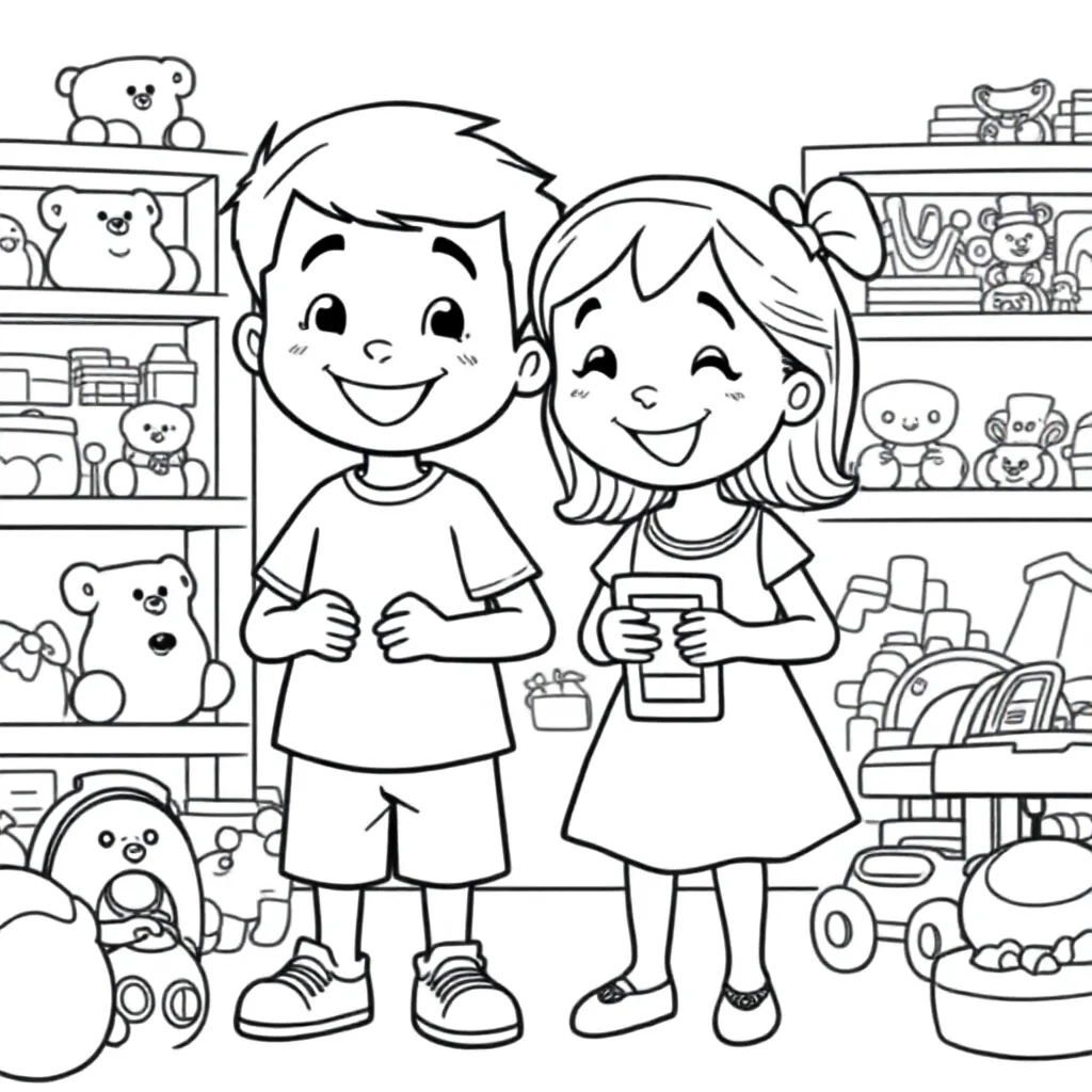 Plantilla de Coloreado Gratis: Un Niño y una Niña en una Tienda de Juguetes

(or)

Plantilla de Coloreado Gratuita: Niño y Niña en una Tienda de Juguetes para Colorear