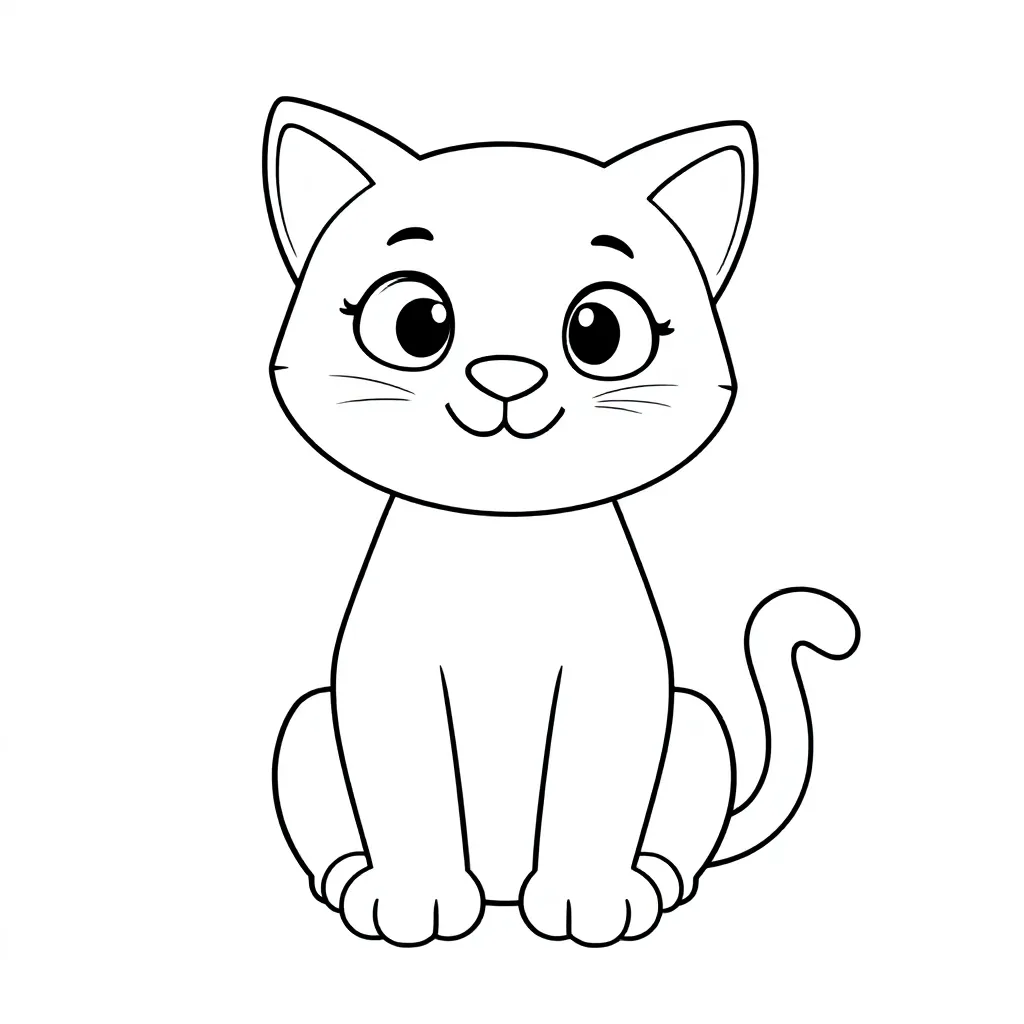 Een Kat coloring page for children