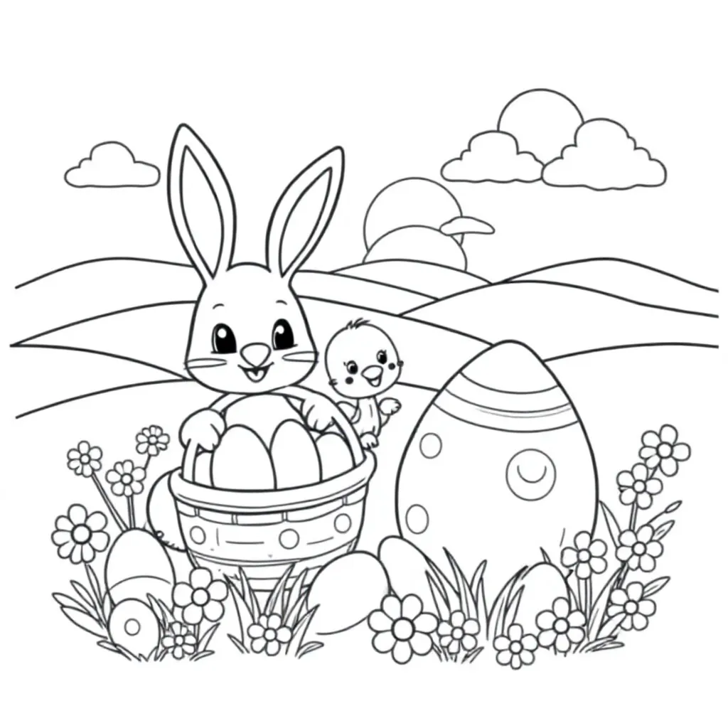 Een Kleurplaat Voor Pasen Voor Kinderen Van Het Bedrijf Simons Vleeswaren coloring page for children