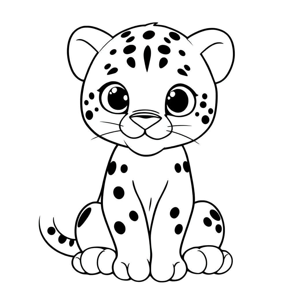 Een Panter Die Schattig Kijkt coloring page for children