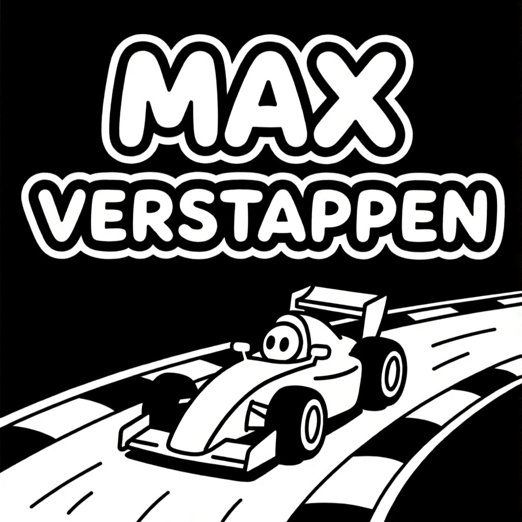 een racecircuit met een raceauto met een logo van redbull coloring page for children