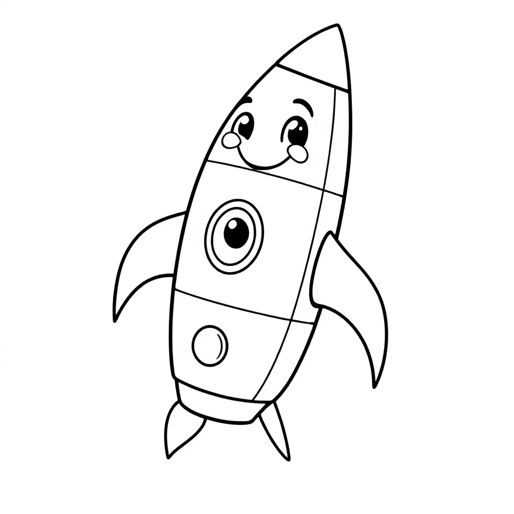 Een Raket Met Een Glimlach coloring page for children