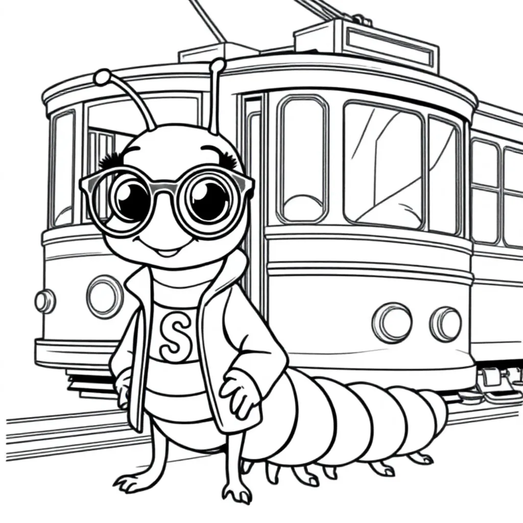 Een Schattige Grappige Duizendpoot Met Een Jas Met Een S ... coloring page for children