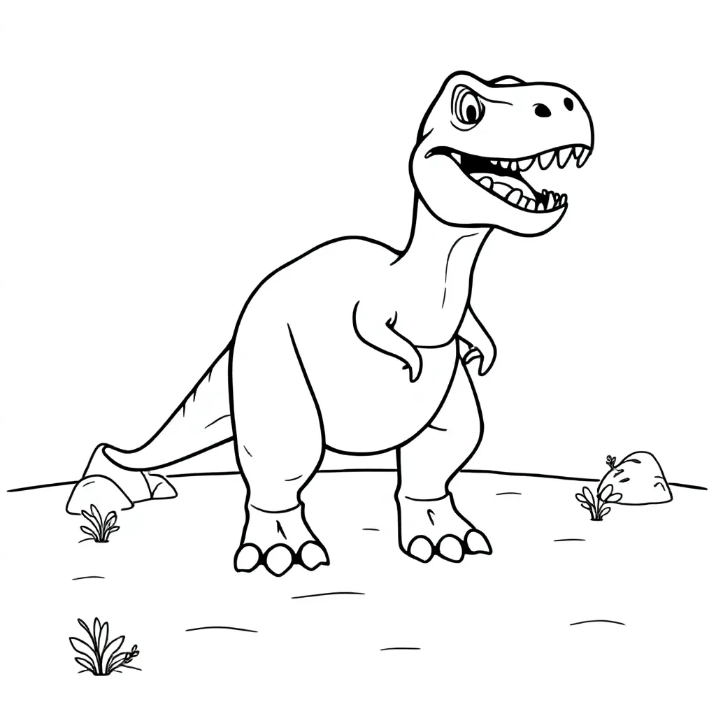 Een Stoere Dinosaurus T Rex coloring page for children