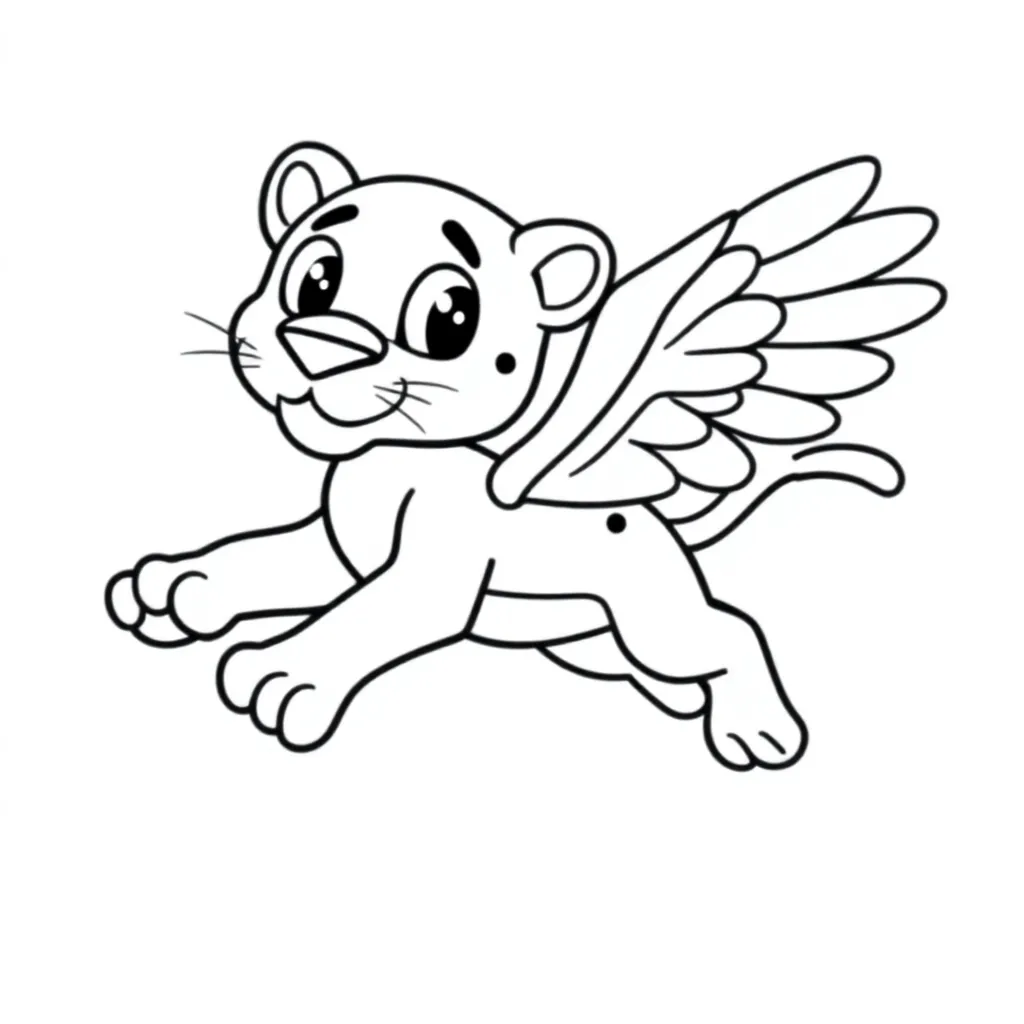 Een Vliegende Panter coloring page for children