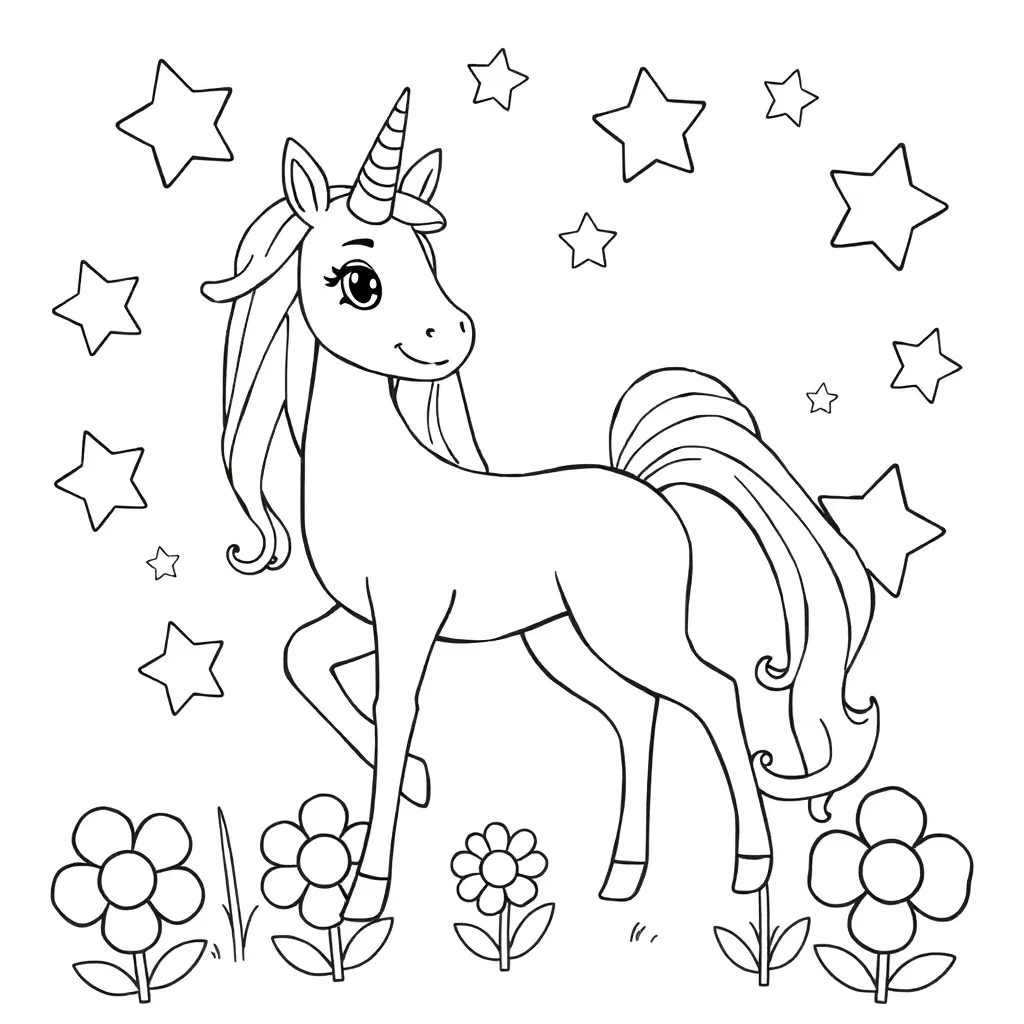Eenhoorn Fantasie Magisch Mystiek Sprookjes coloring page for children