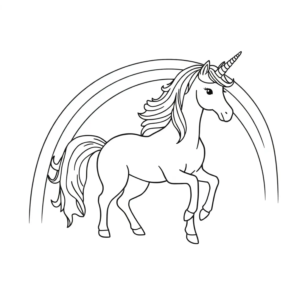 Eenhoorn Fantasie Magisch Mythisch Gedetailleerd coloring page for children