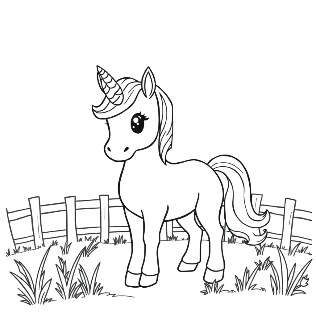 Eenhoorn Fantasy Magisch Mystiek Sprookjes coloring page for children