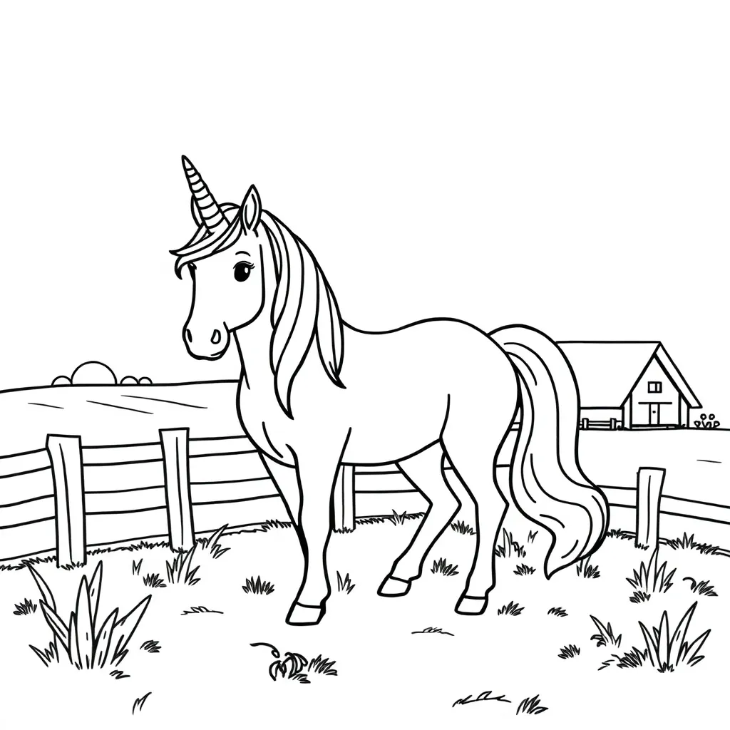 Eenhoorn Fantasy Magisch Mythisch Sprookjes coloring page for children