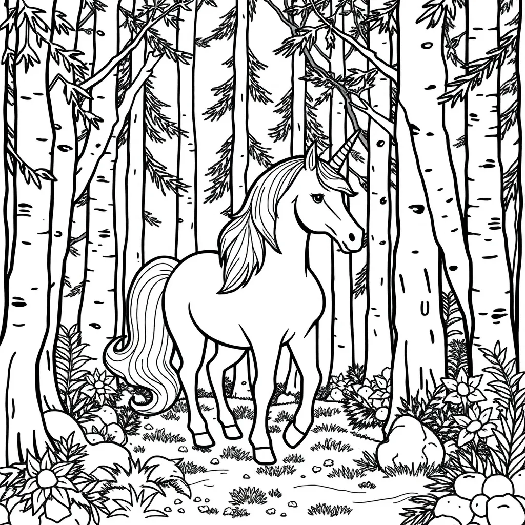 Eenhoorn Fantasy Magisch Sprookjes Mystiek coloring page for children