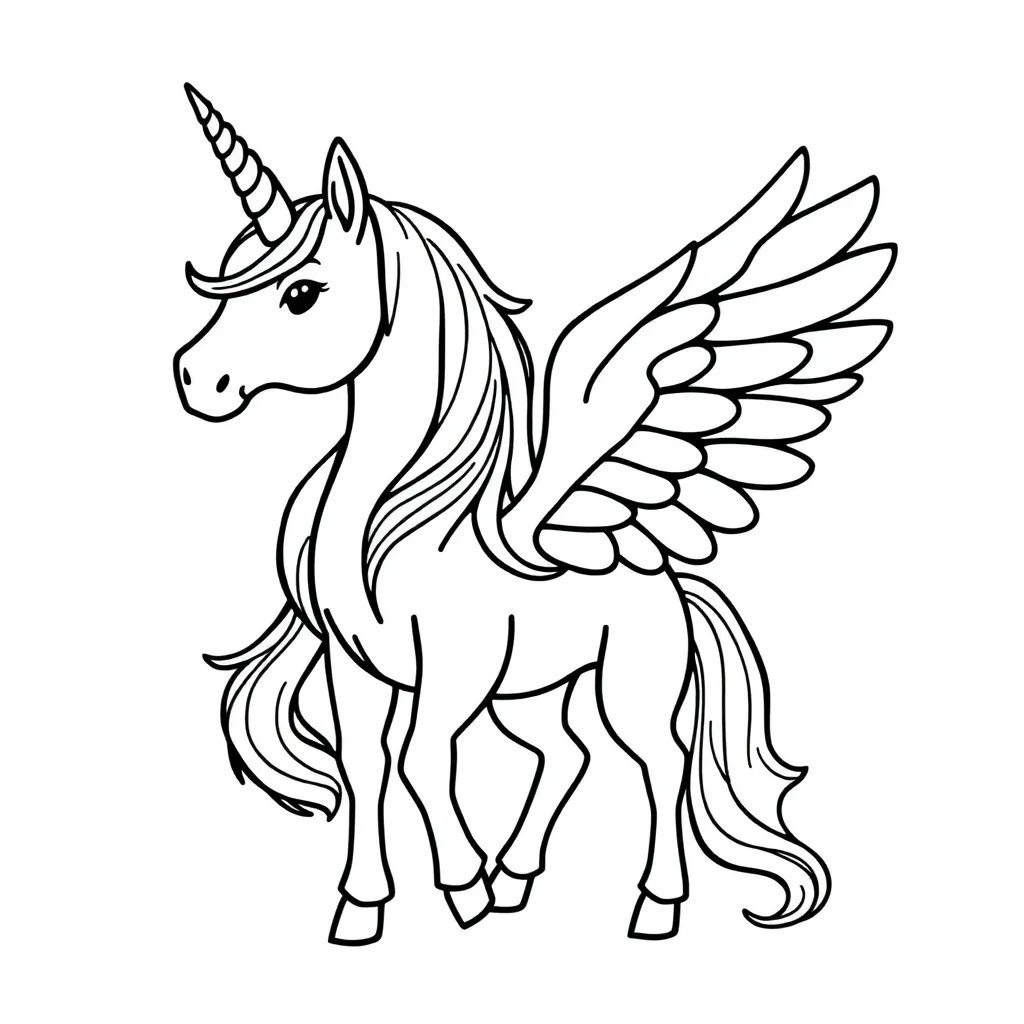 Eenhoorn Met Vleugels coloring page for children