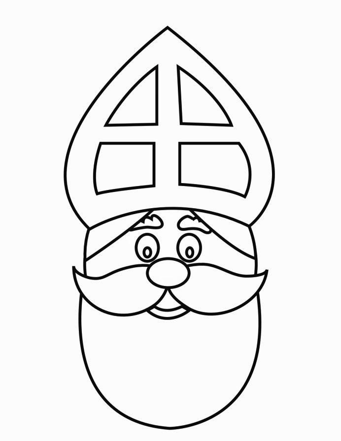 Eenvoudige Kleurplaat Sint coloring page for children