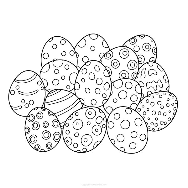 Eier mit verschiedenen Mustern coloring page for children