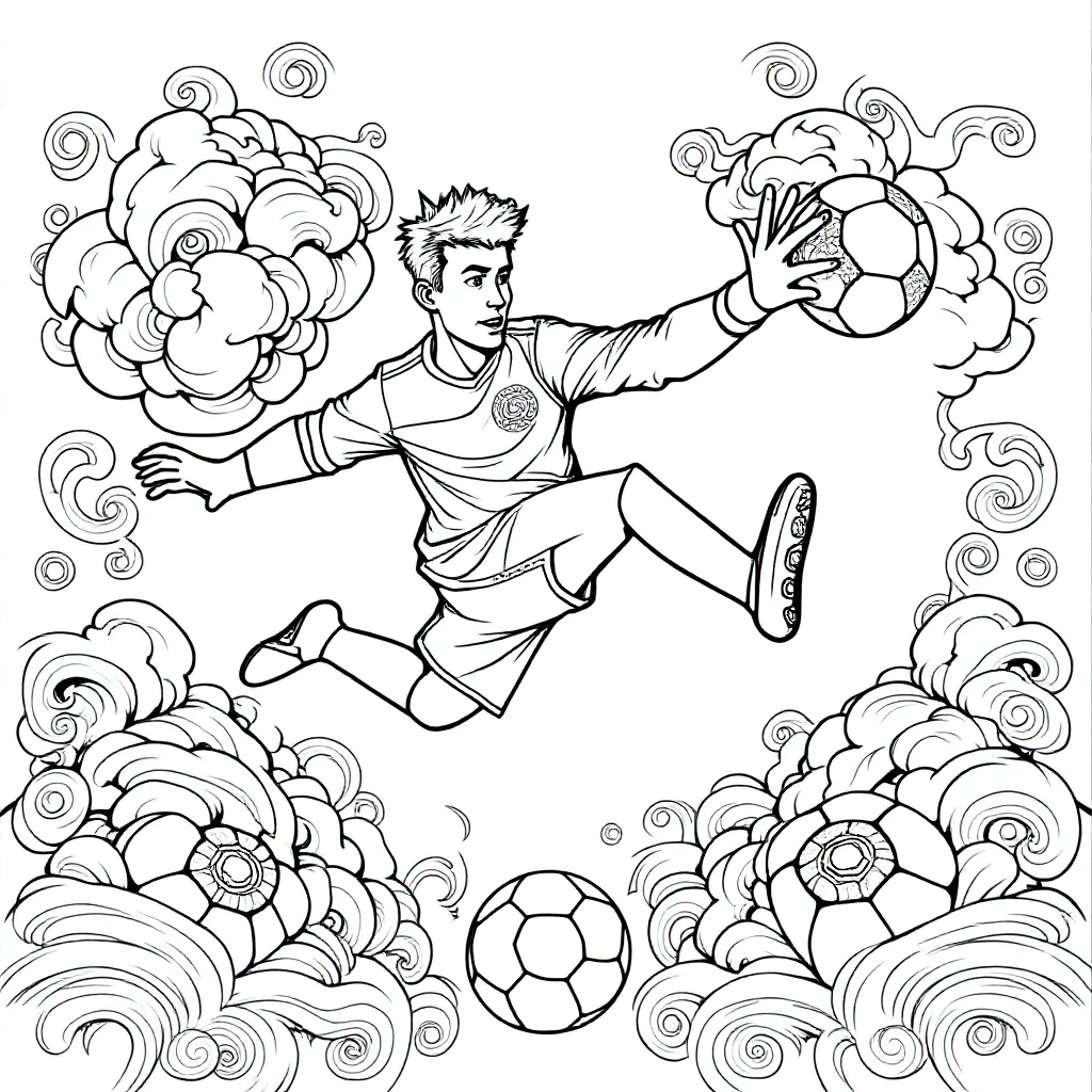 Einen Fußballtorwart kleurplaat voor kinderen