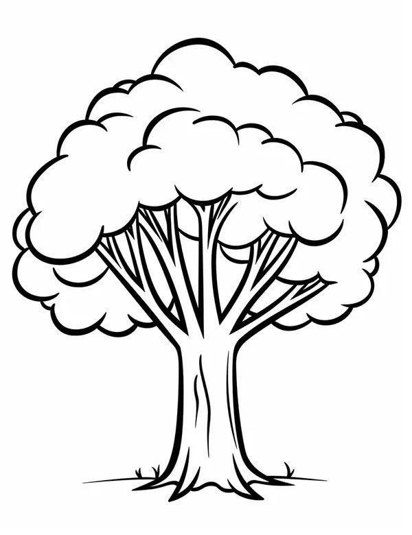 Einfacher Baum coloring page for children
