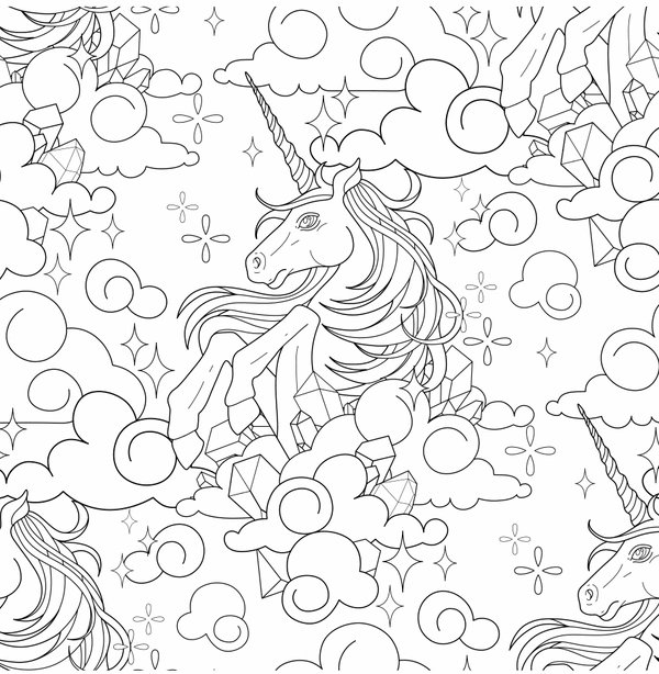 Einhorn Im Himmel coloring page for children
