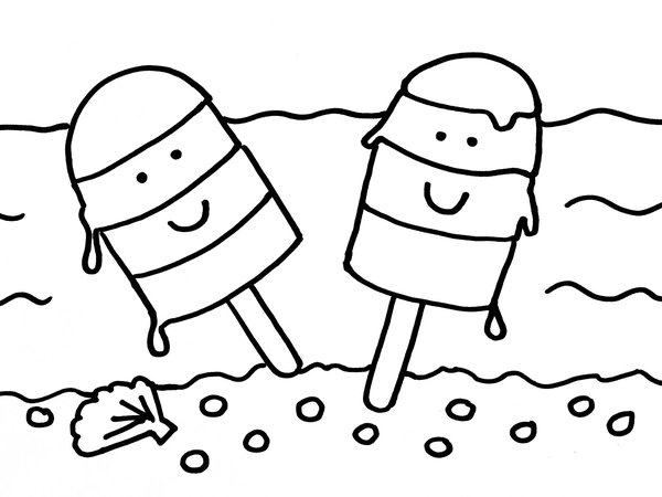 Eiscreme Am Strand coloring page for children