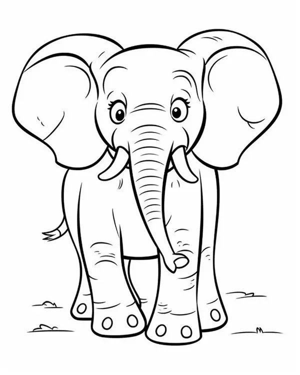 Elephant Looking Scared coloring page for children