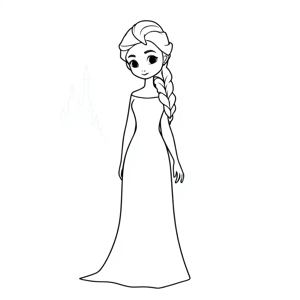 elsa prinses coloring page for children