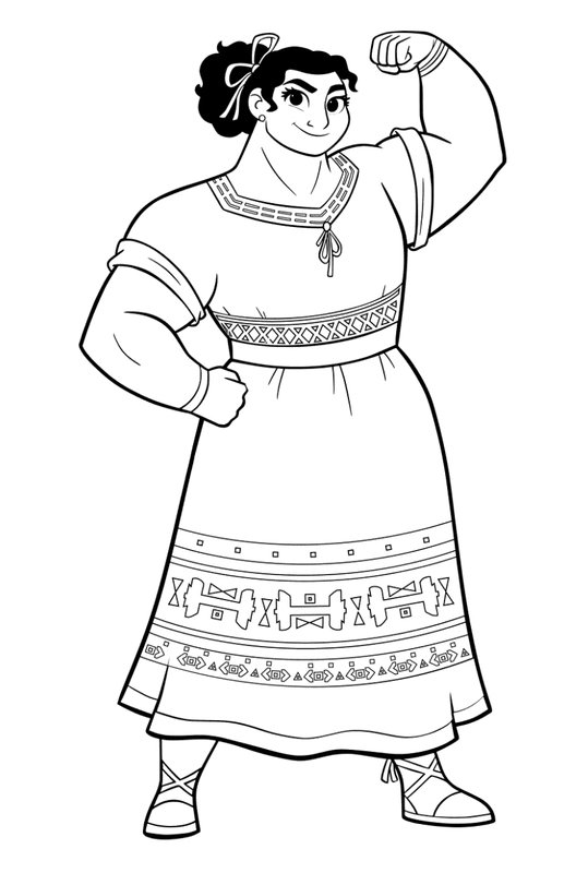 Encanto Luisa Madrigal coloring page for children