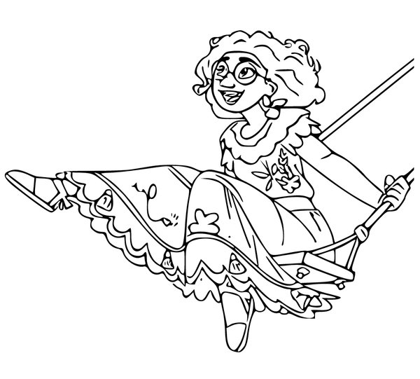 Encanto Mirabel En Swing coloring page for children