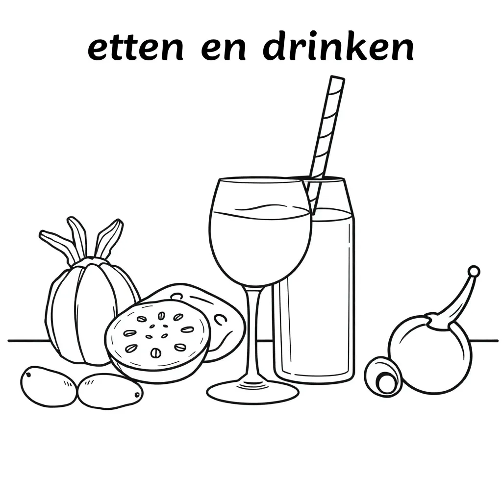 Eten Drinken Gezond Voedsel Maaltijd coloring page for children
