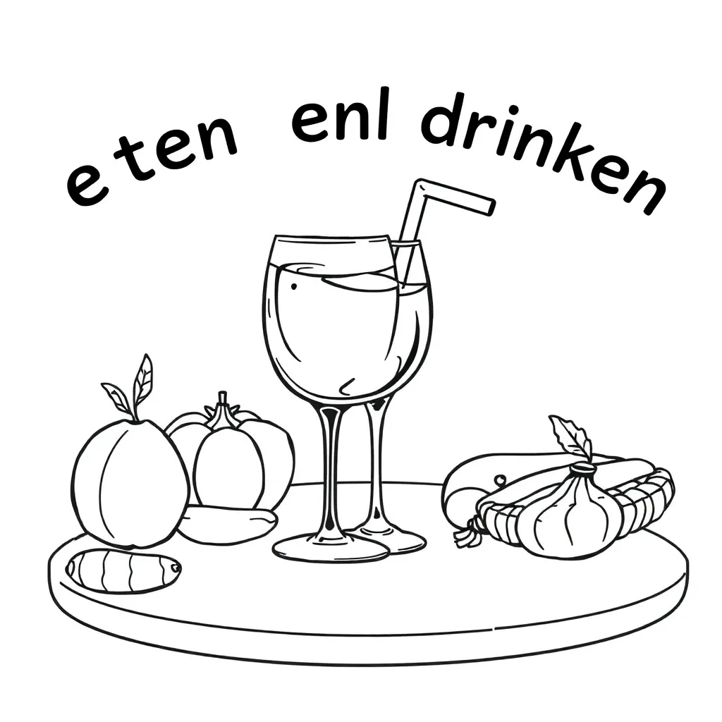 Eten Drinken Gezond Voedsel Maaltijd coloring page for children