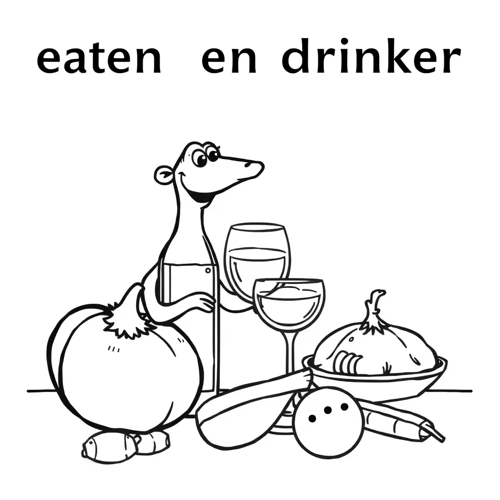 Eten Drinken Gezond Voedsel Maaltijd coloring page for children