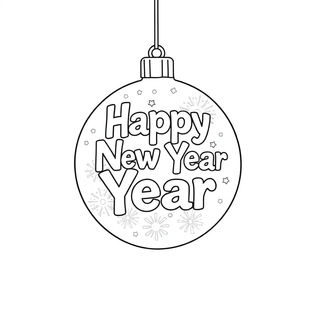 Feestdagen Nieuwjaar Kerstbal Seizoenen Sinterklaas coloring page for children