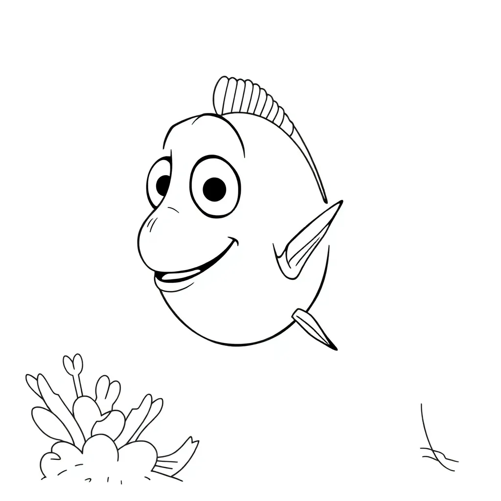 Finding Dory Pixar Animatie Zee Avontuur coloring page for children