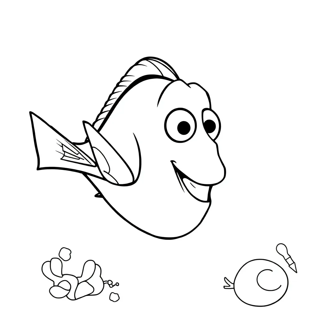Finding Dory Pixar Animatie Zee Avontuur coloring page for children
