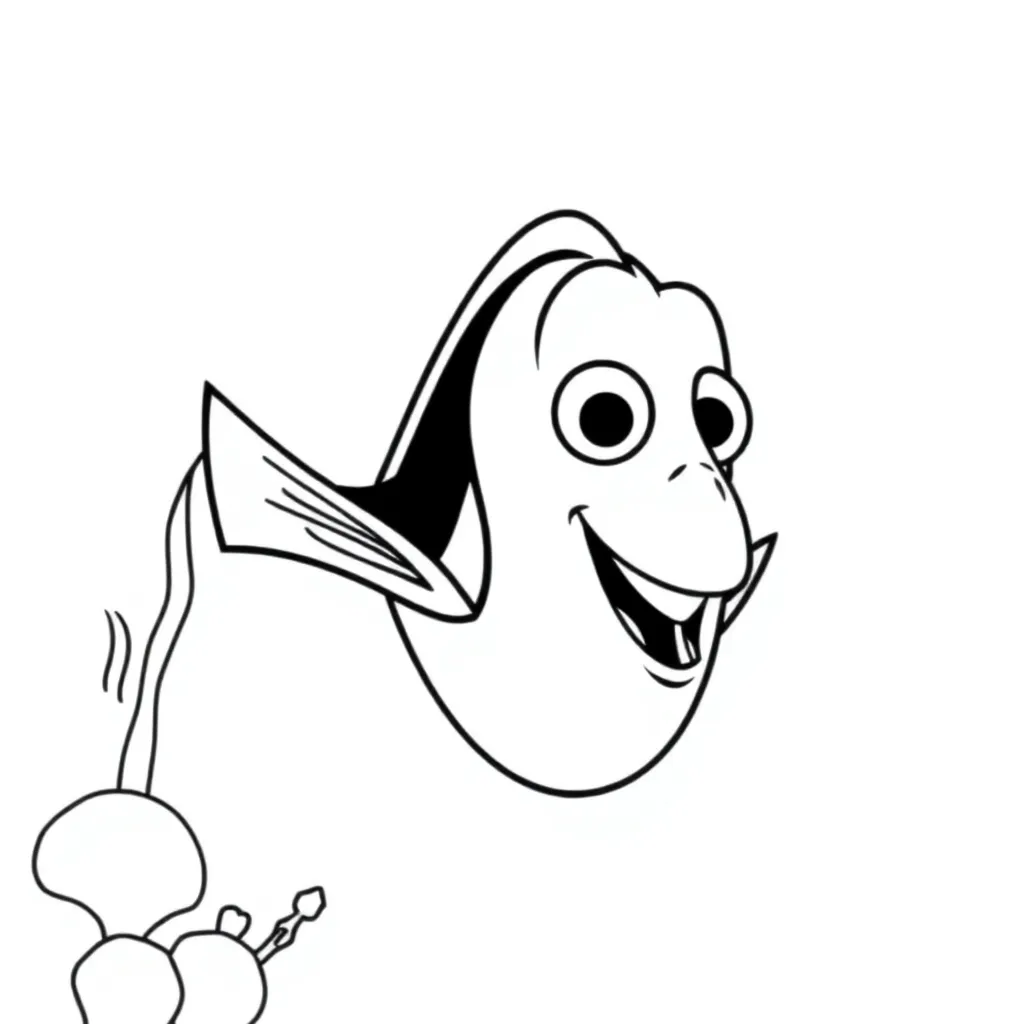 Finding Dory Pixar Animatie Zee Avontuur coloring page for children