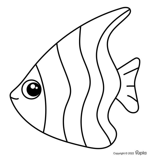 Plantilla de colorear Fisch Adorable y sencilla