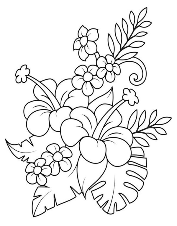 Fleurs Et Feuilles coloring page for children